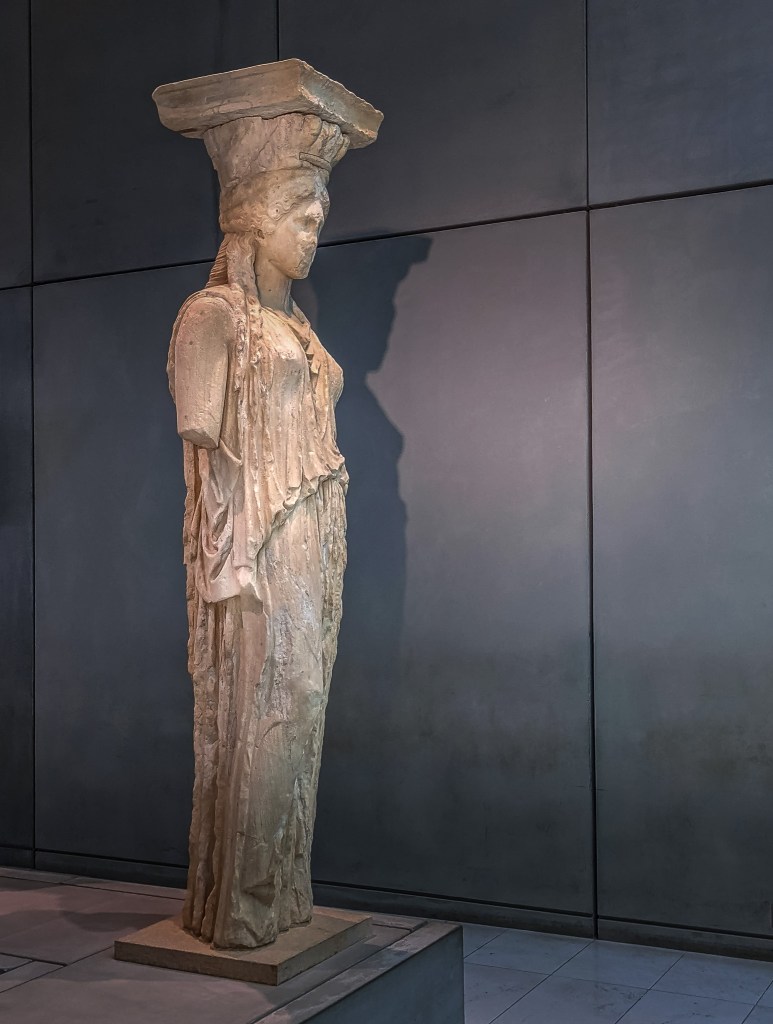 Karyatid, Acropolis Museum | 2 days in Athens with kids itinerary | Family travel destinations | Tips for traveling with kids | www.worldwildschooling.com
