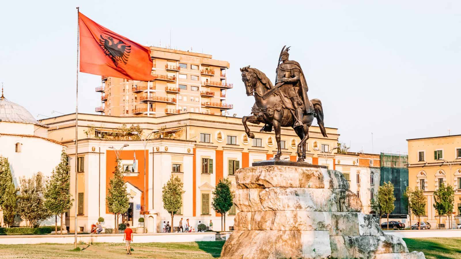 12 Non-Schengen Countries in Europe That’ll Make You Wonder Why You Ever Stuck to the Usual Destinations Non Schengen Countries To Visit in Europe Albania Skanderbeg square © Andrii Lutsyk Adobe Stock 126268241 - 12 Non-Schengen Countries in Europe That’ll Make You Wonder Why You Ever Stuck to the Usual Destinations