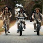 Caleb McLaughlin, Finn Wolfhard, and Gaten Matarazzo as Lucas Sinclair, Mike Wheeler and Dustin Henderson in Stranger Things (2016) Caleb McLaughlin, Finn Wolfhard, and Gaten Matarazzo as Lucas Sinclair, Mike Wheeler and Dustin Henderson in Stranger Things (2016)
